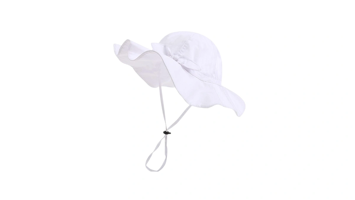 Baby Girl Sun Hat With Upf 50+ Outdoor Adjustable Beach