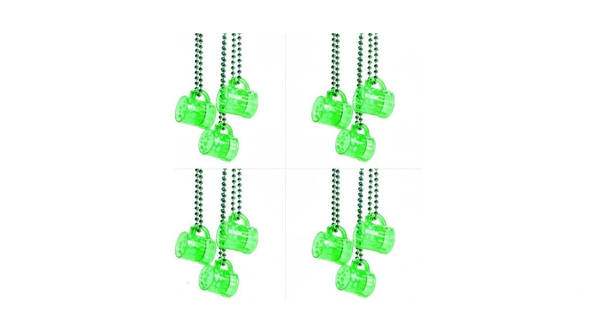 Fun Express Set Of 12 Pieces Shot Glass Bead Necklaces,