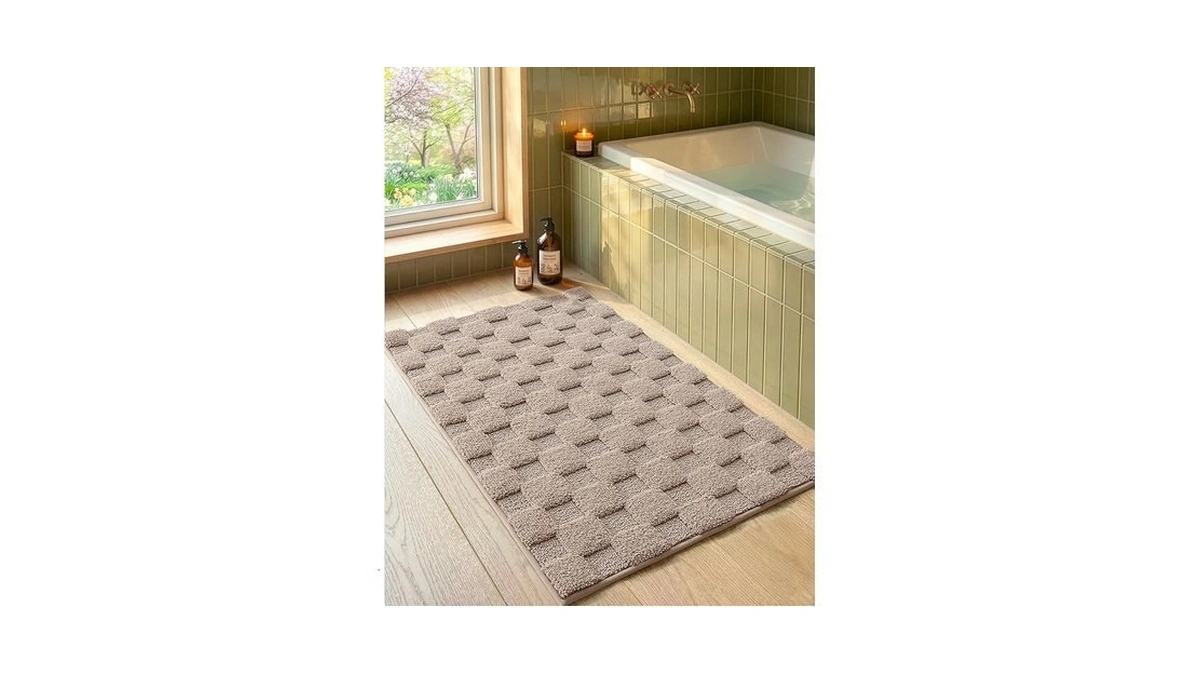 Color&geometry Super Absorbent Bathroom Rugs, Machine Washable Non-slip Bath Mats