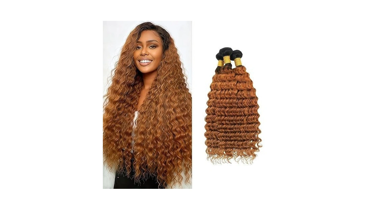 T1b/30 Deep Wave Bundles Human Hair 14 16 18 Inch