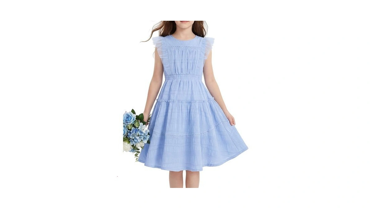 Grace Karin Girls Sleeveless Summer Dress, Ruffle Tiered Easter Spring