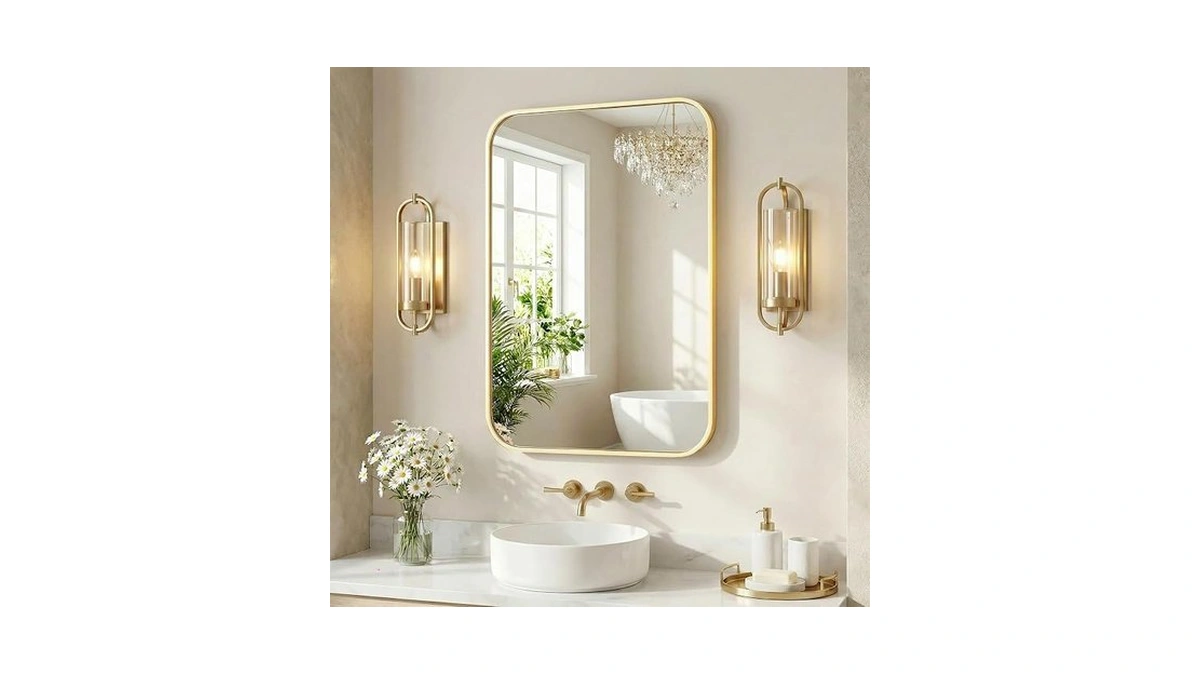 Sweetcrispy Bathroom Mirror For Over Sink, 20x28 Inch Wall Mount