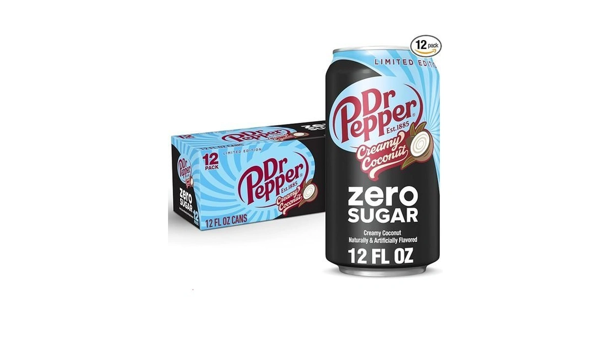 Dr Pepper Zero Sugar Creamy Coconut Soda, 12 Fl Oz