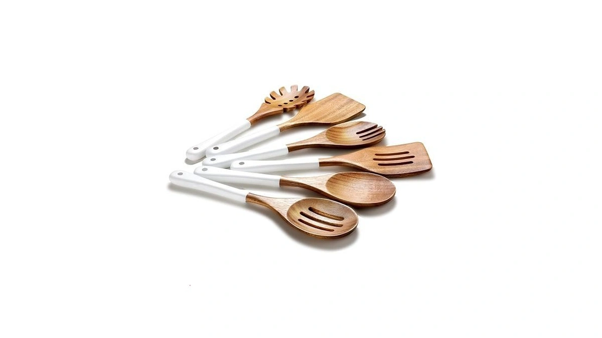 Rosos Wooden Spoons For Cooking, 6 Pieces Natural Acacia Wooden