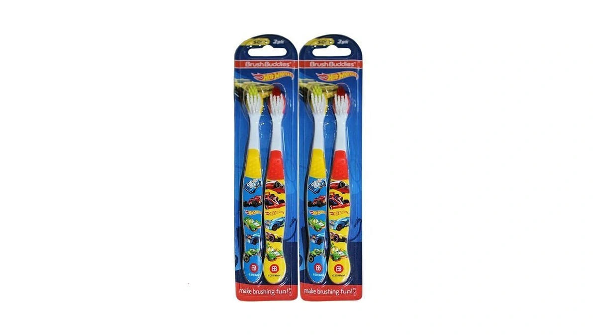 Brush Buddies Hot Wheels Toothbrushes For Kids, Soft Bristle Children’s