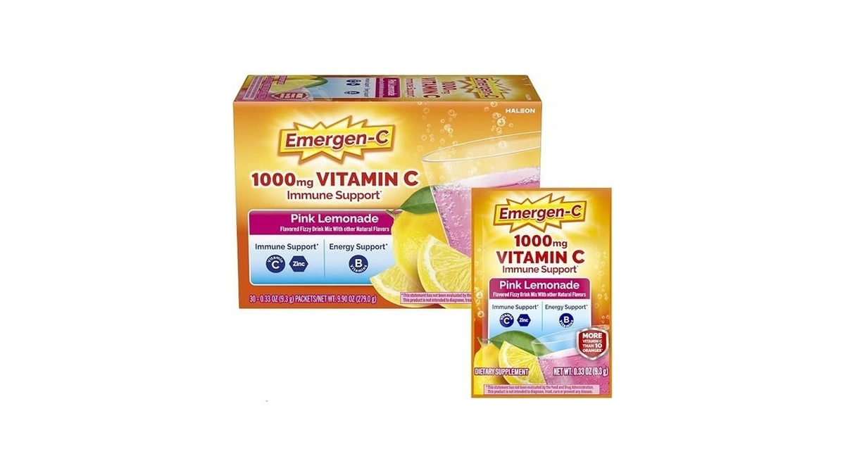 Emergen-c 1000mg Vitamin C Immune Support Powder Pink Lemonade 30ct