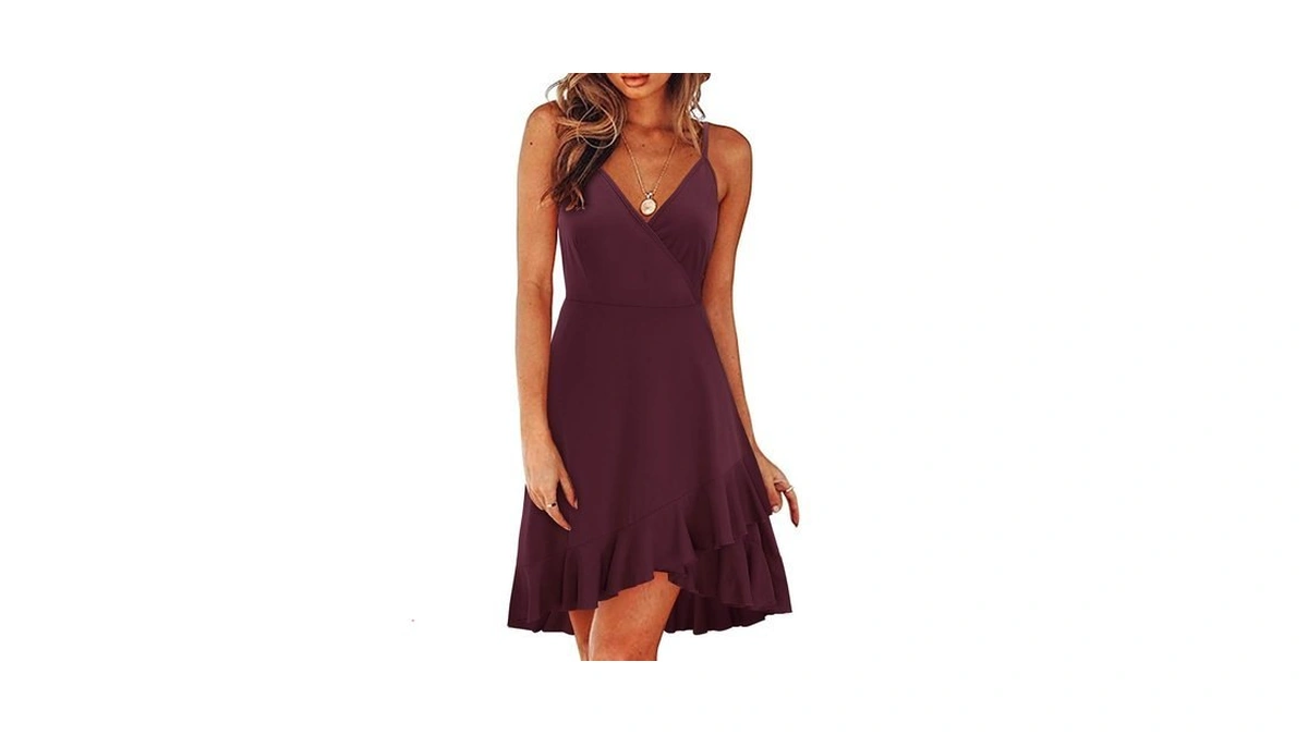 Ultranice Summer Red Dress Womens Spring Trendy Casual Wrap Flowy
