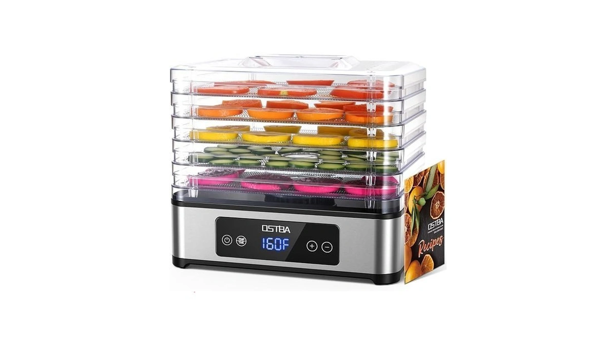 Ostba Food Dehydrator, 5 Stainless Steel Trays, 400w Powerful Drying,