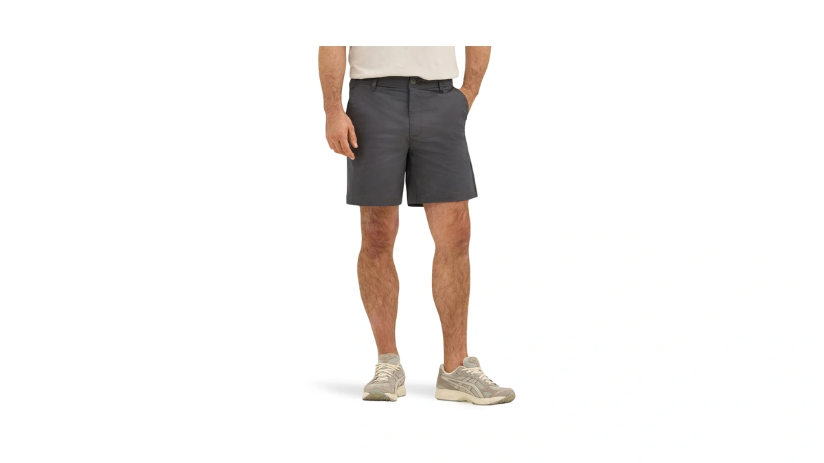 Lee Men's Extreme Motion 7" Flat Front Short, Static Gray,