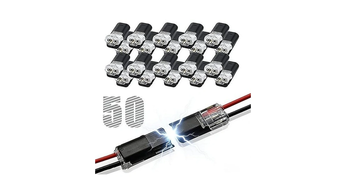 50pcs Double-wire Plug-in Connector With Locking Buckle, Quick-clip Fasteners Multi-purpose