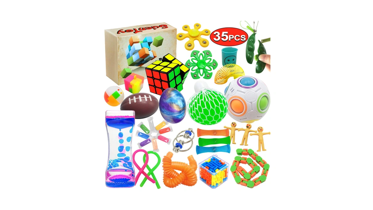 Scientoy Fidget Toy Set, 35 Pcs Sensory Toy For Add,