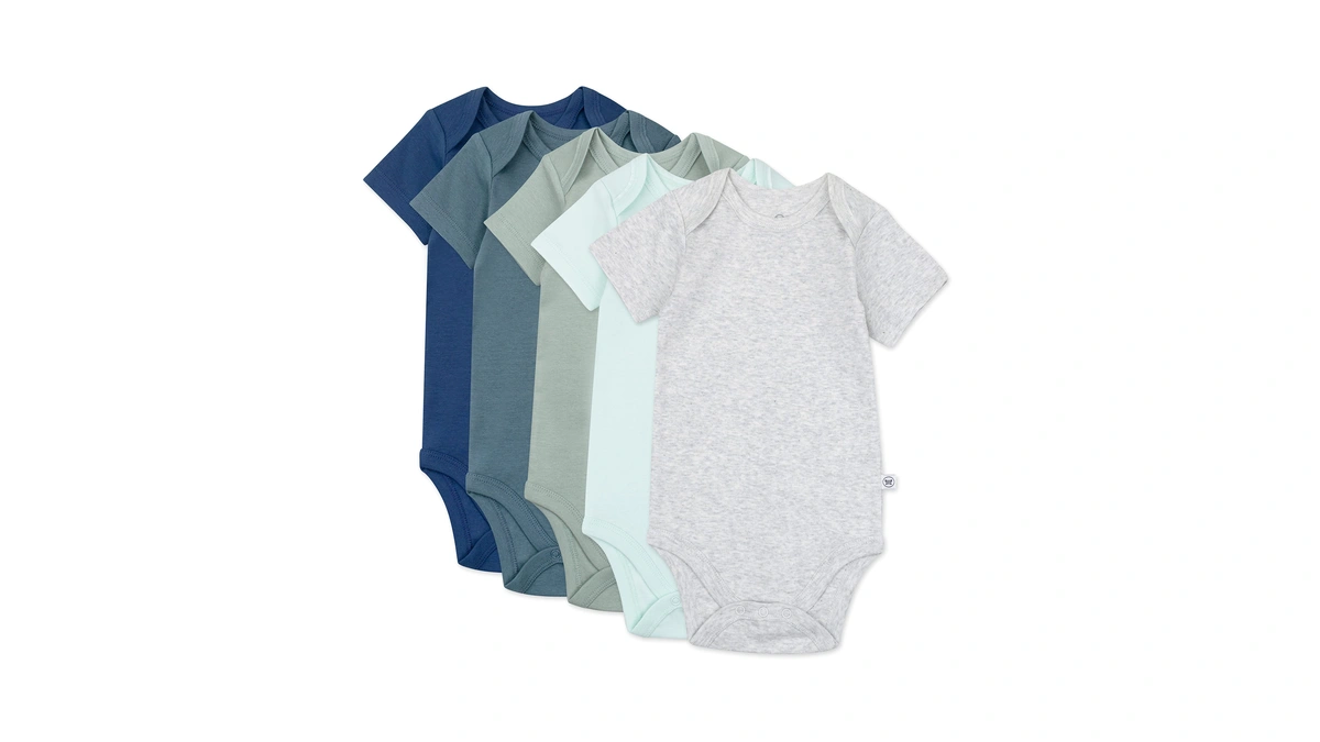 Honestbaby Baby Girls Organic Cotton Short Sleeve Bodysuits Multipack And