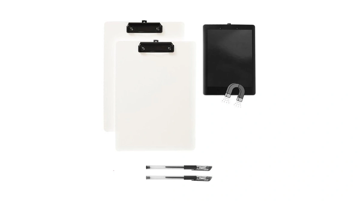 2 Pcs Magnetic Clipboard With Pen, 9x12.5 Inch A4 Letter