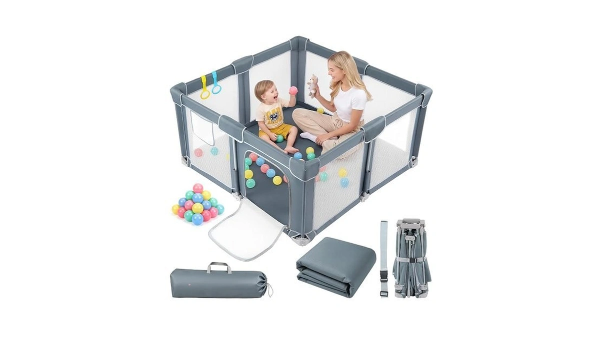 Dripex Foldable Baby Playpen With Mat, 50" X 50" Collapsible