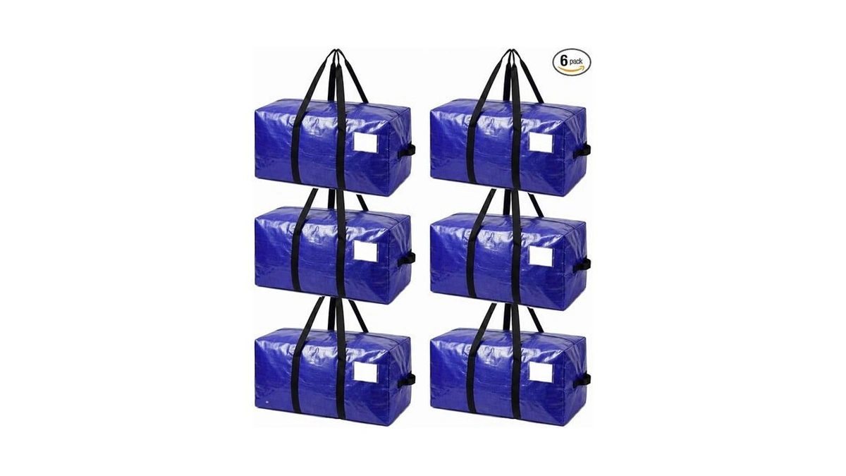 6 Pack Moving Bags Heavy Duty, Extra Large Storage Totes