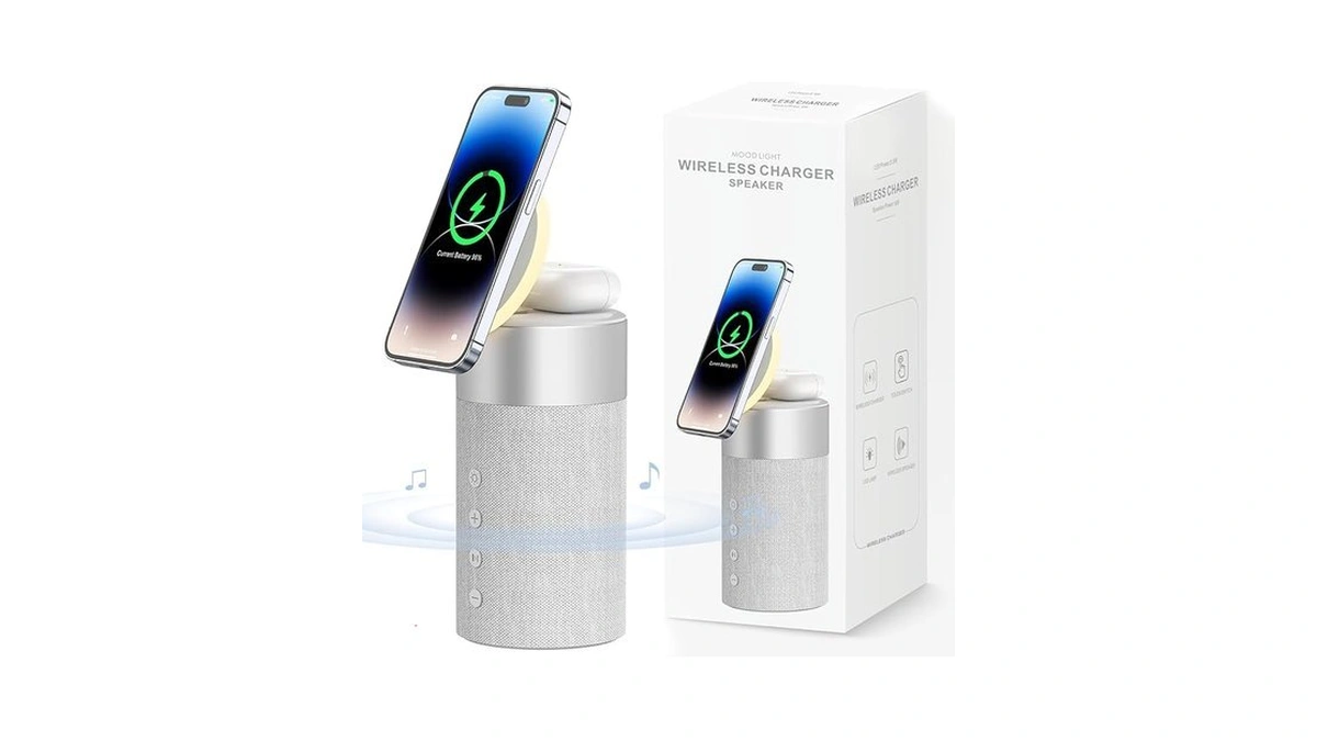 Colsur Bluetooth Speaker, Magnetic Wireless Charger, Bluetooth Speakers With Night