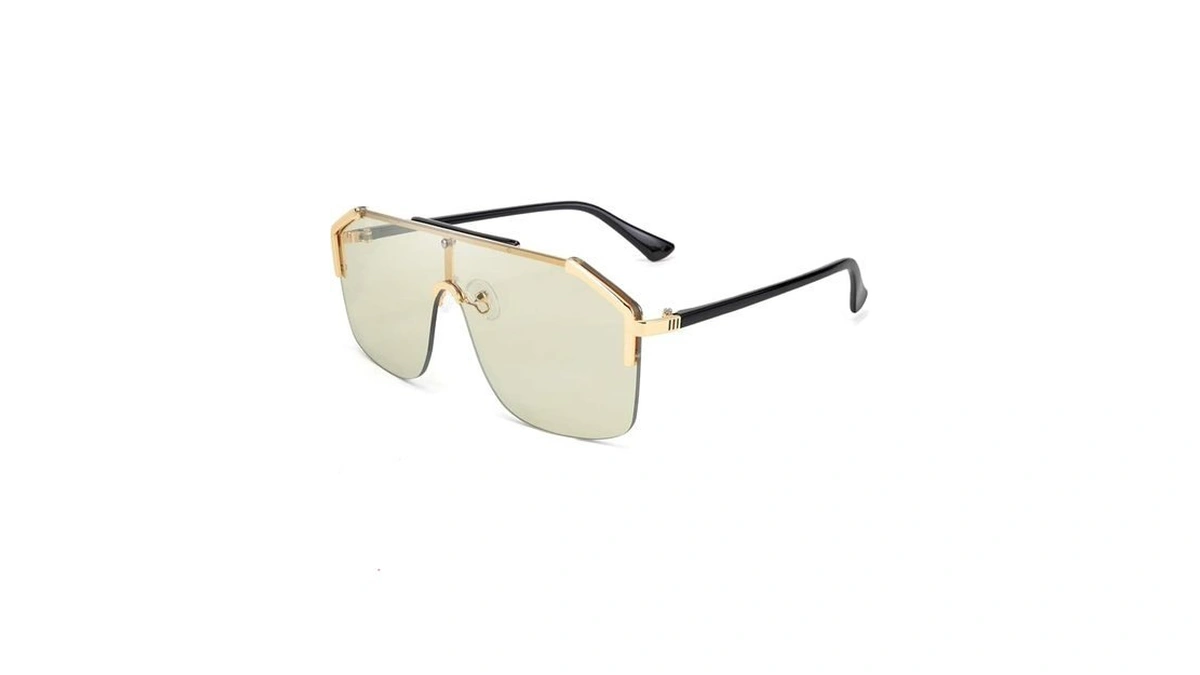 Feisedy Classic Siamese One Piece Oversized Sunglasses Nice Rimless Stylish