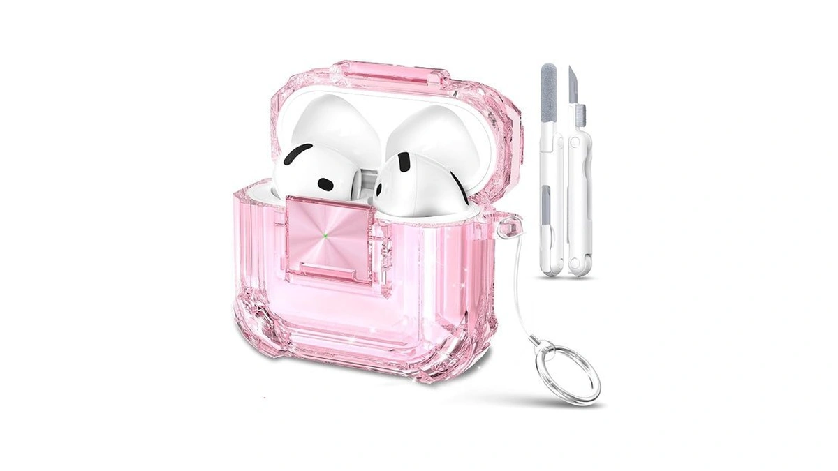 Rfunguango Airpods 4 Case Clear With Lock Cleaning Kit, Lanyard