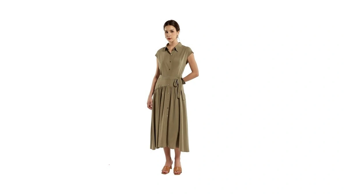 Sixdo Woven Flared Dress For Women, Long Maxi Dress, Womens