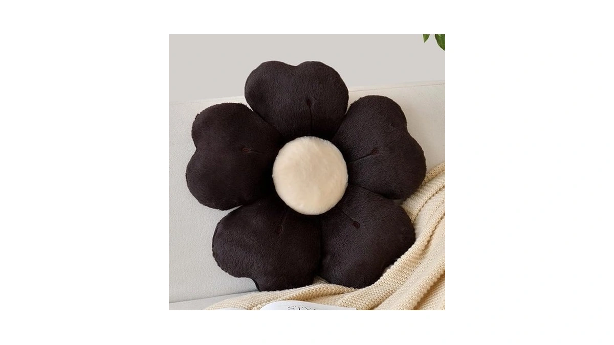 Flower Shaped Pillow, Cute Decorative Throw Pillows With Soft Rabbit