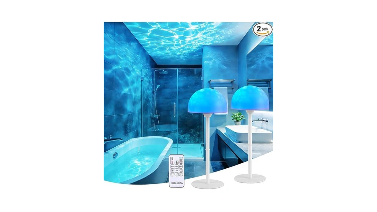 Pirtsdel 2 Pack Waterproof Shower Lamp, Spa-like Cordless Shower Light,