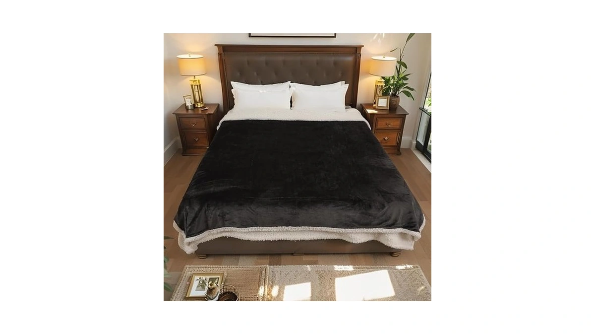 Laffylo Electric Heated Blanket Twin Size 62" X 84", Dual-sided