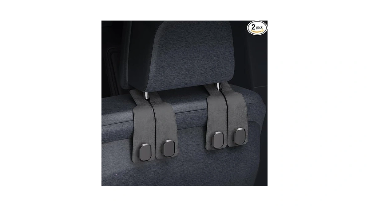 Biyiqi Headrest Hooks For Car, Seat Back Storage Hook Leather