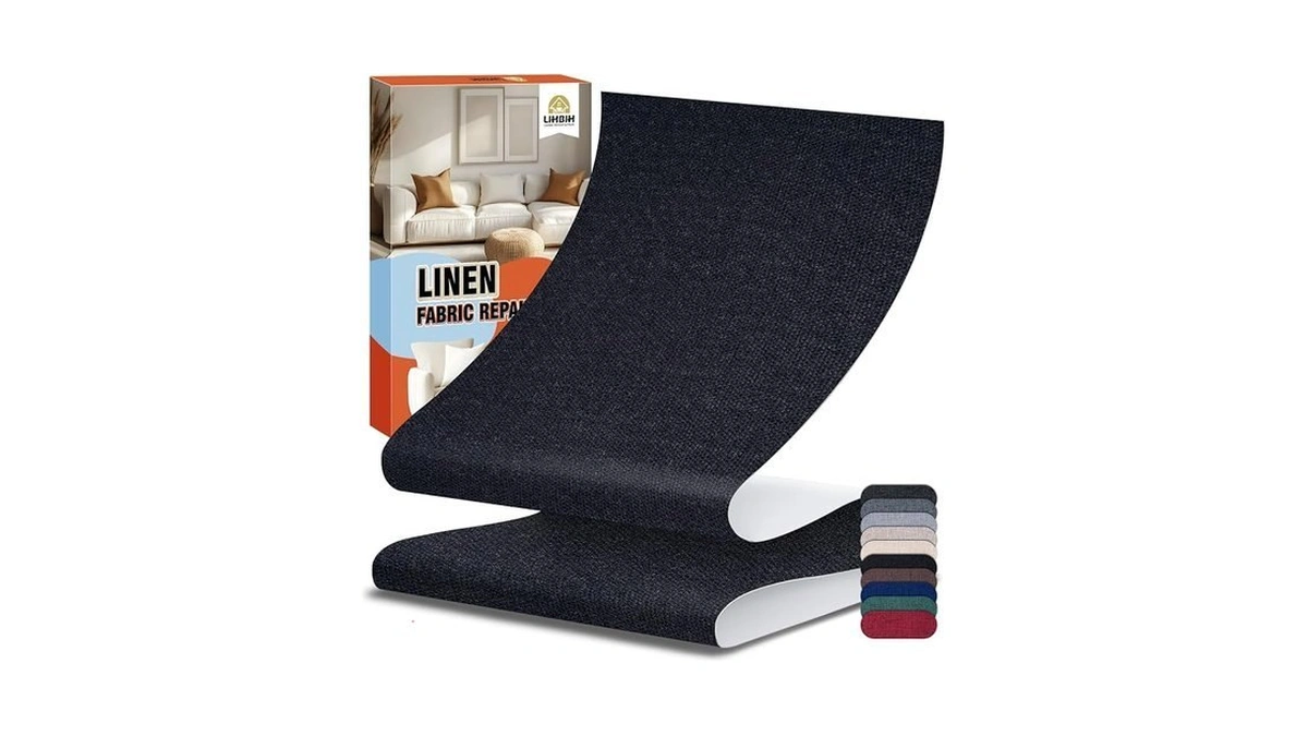 Lihbih Linen Fabric Repair Tape 4x79 Inch, Self Adhesive Couch