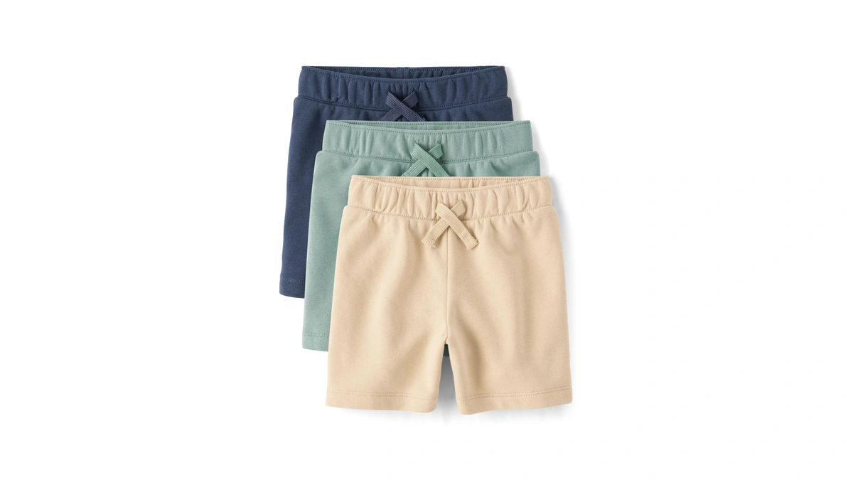 The Children's Place,baby-boys,and Toddler Essential French Terry Shorts,olive/sand/tidal 3-pack,9 Months,12