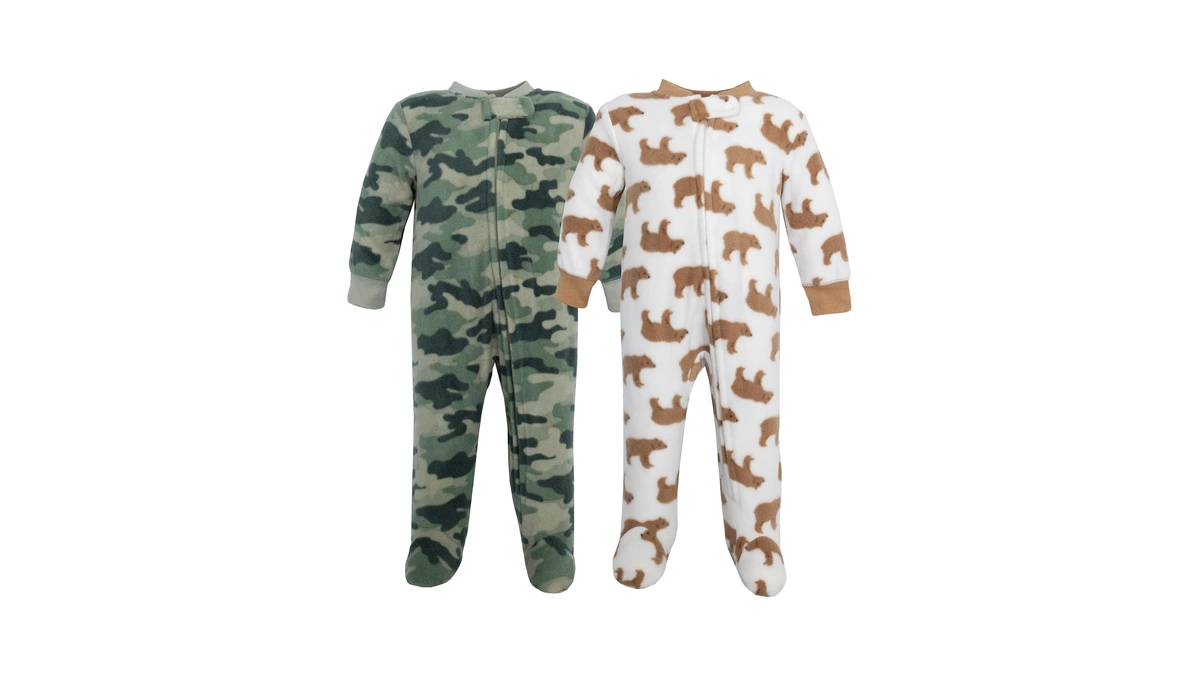 Hudson Baby Infant Boys Fleece Sleep And Play, Brown Bear
