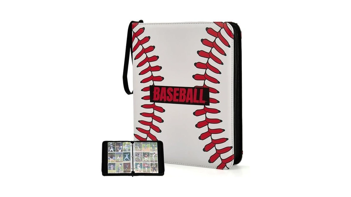 9-pocket Trading Card Binder, Pu Leather Zip Card Binder Album