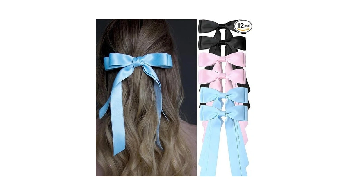 Hair Bows For Women, 6 Pcs Hair Ribbon Coquette Bows