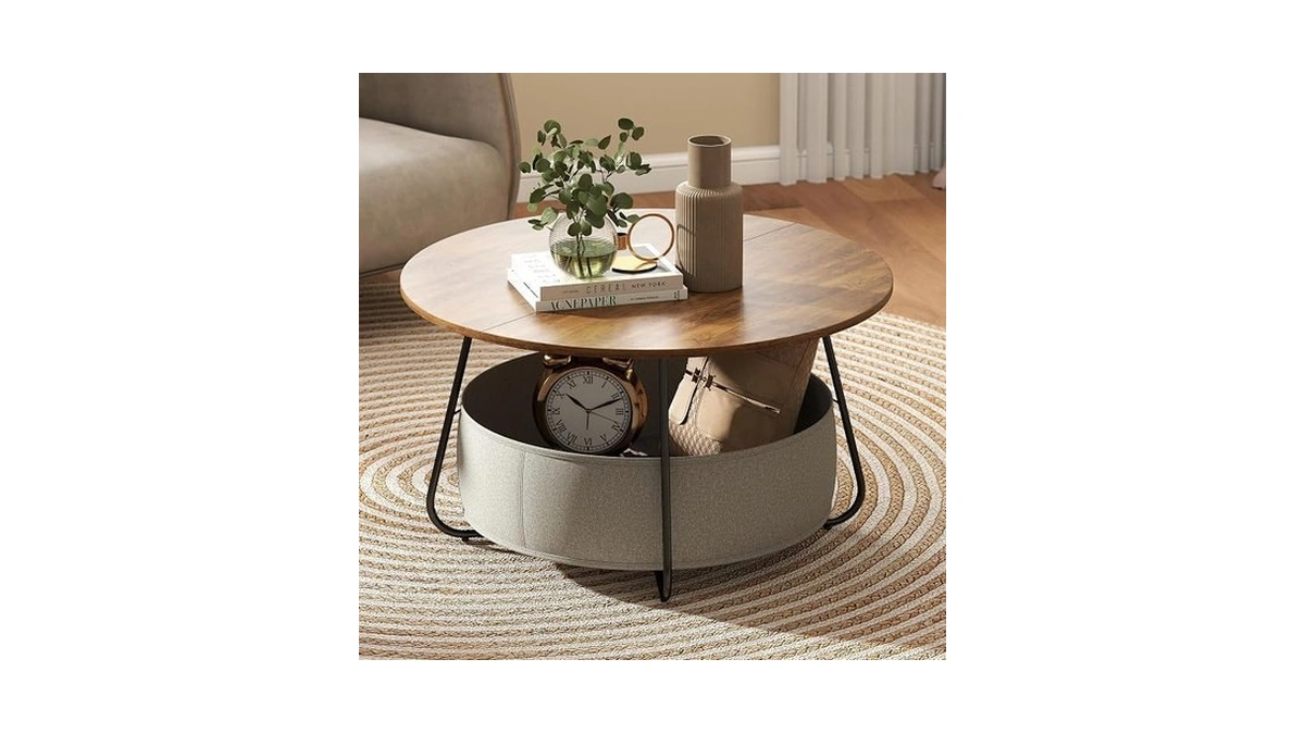 Manora Small Round Coffee Table For Living Room, Modern Center