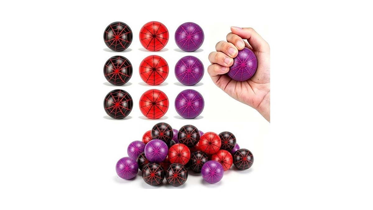 24pcs Squishy Balls For Spider Birthday Party Favors Decorations Supplies,squeeze