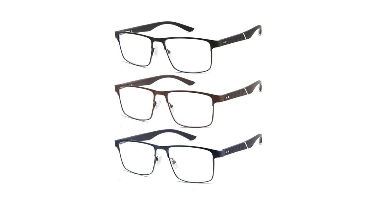 Babrvma 3 Pack Reading Glasses For Men 2.5+, Blue Light