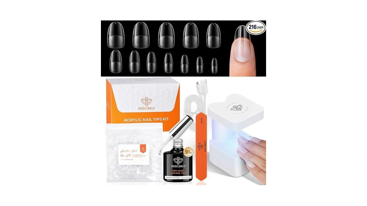 Modelones X Nail Gel Kit Medium Oval, 9-in-one Nail Glue