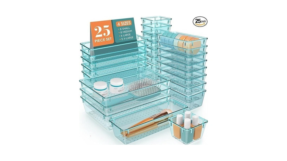 Stormiracle 25 Pcs Drawer Organizer Set, 4 Varied Size Bathroom