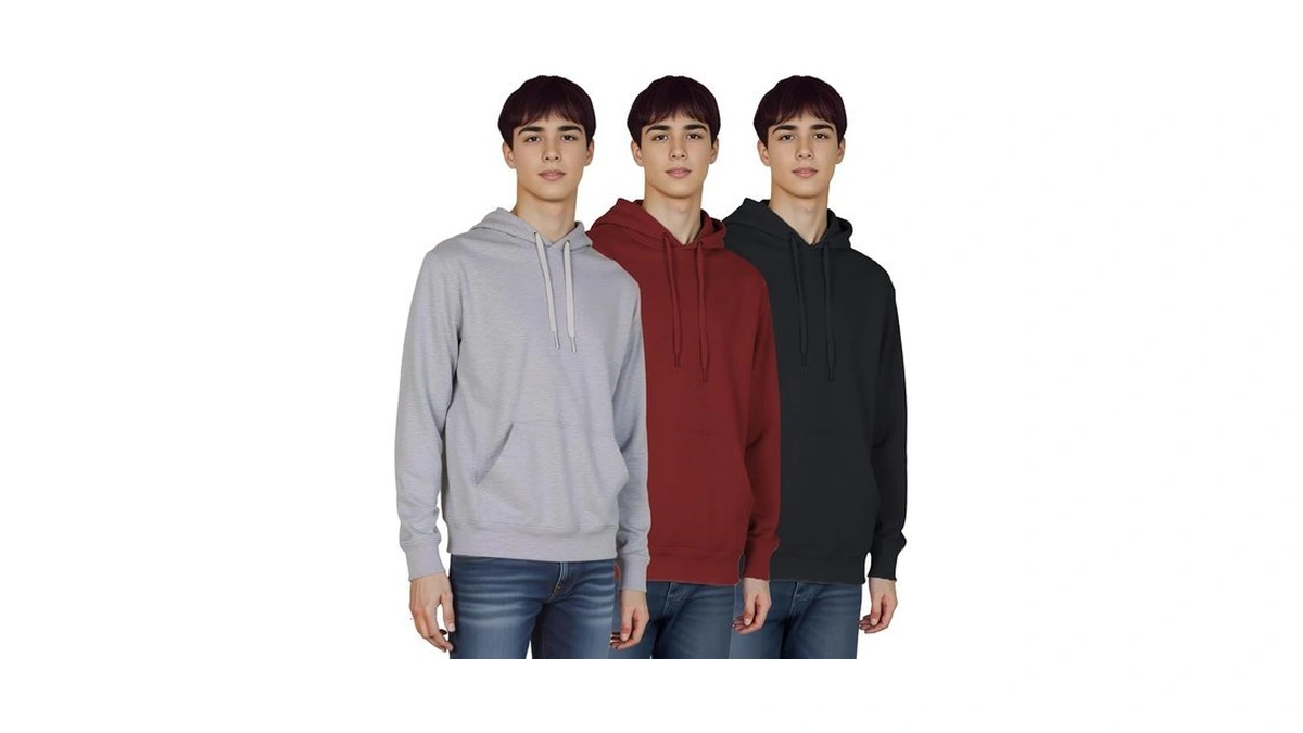 White Peak Trading Company 3 Pack Mens Fleece Hoodie Long