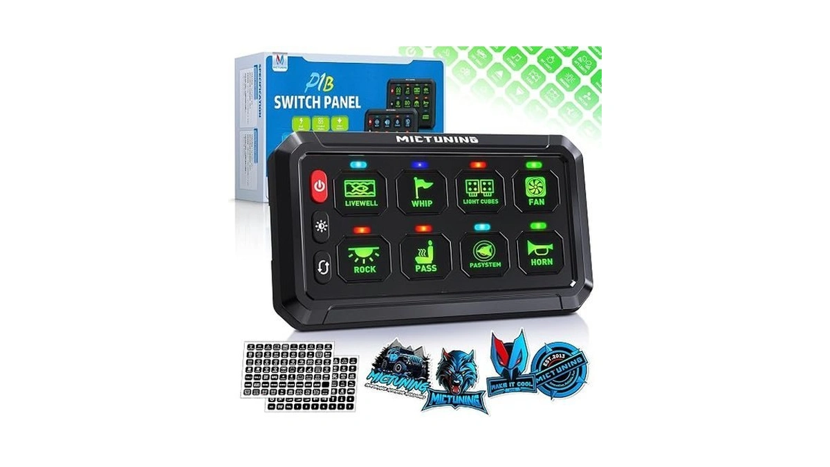 Mictuning P1b 8 Gang Switch Panel, Toggle Touch On Off