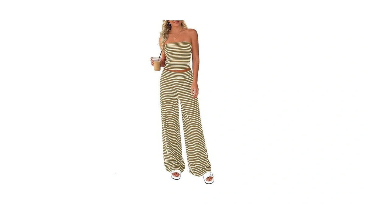 Prettygarden Two Piece Striped Sets For Women Summer Travel Outfits