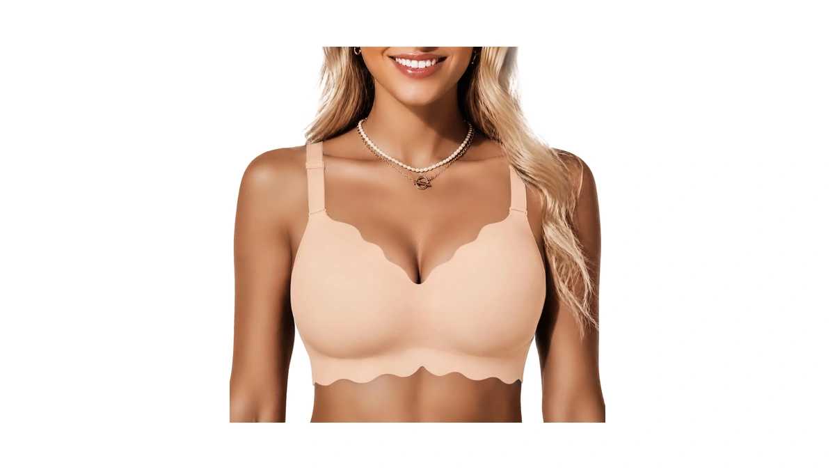 Cocomarts Jelly Bras For Women No Underwire Scalloped Push Up