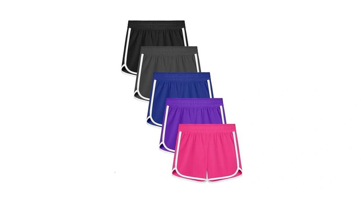 Resinta 5 Packs Girls Athletic Shorts Toddler Soccer Sports Shorts
