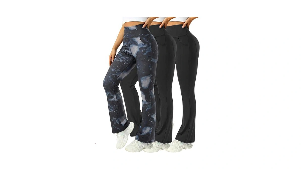 Mlenhor 3 Packs Womens High Waist Flare Pants-flare Yoga Pants,yoga