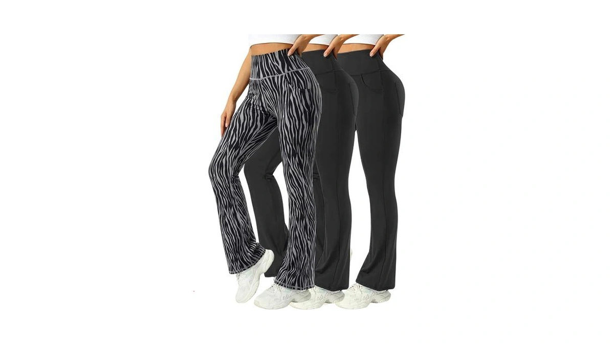 Mlenhor 3 Packs Womens High Waist Flare Pants-flare Yoga Pants,yoga