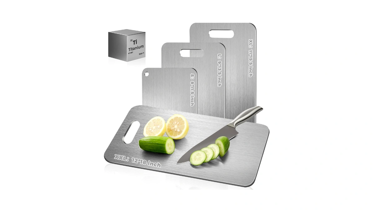 Katori Titanium Cutting Board - Upgraded 100% Pure Titanium Cutting