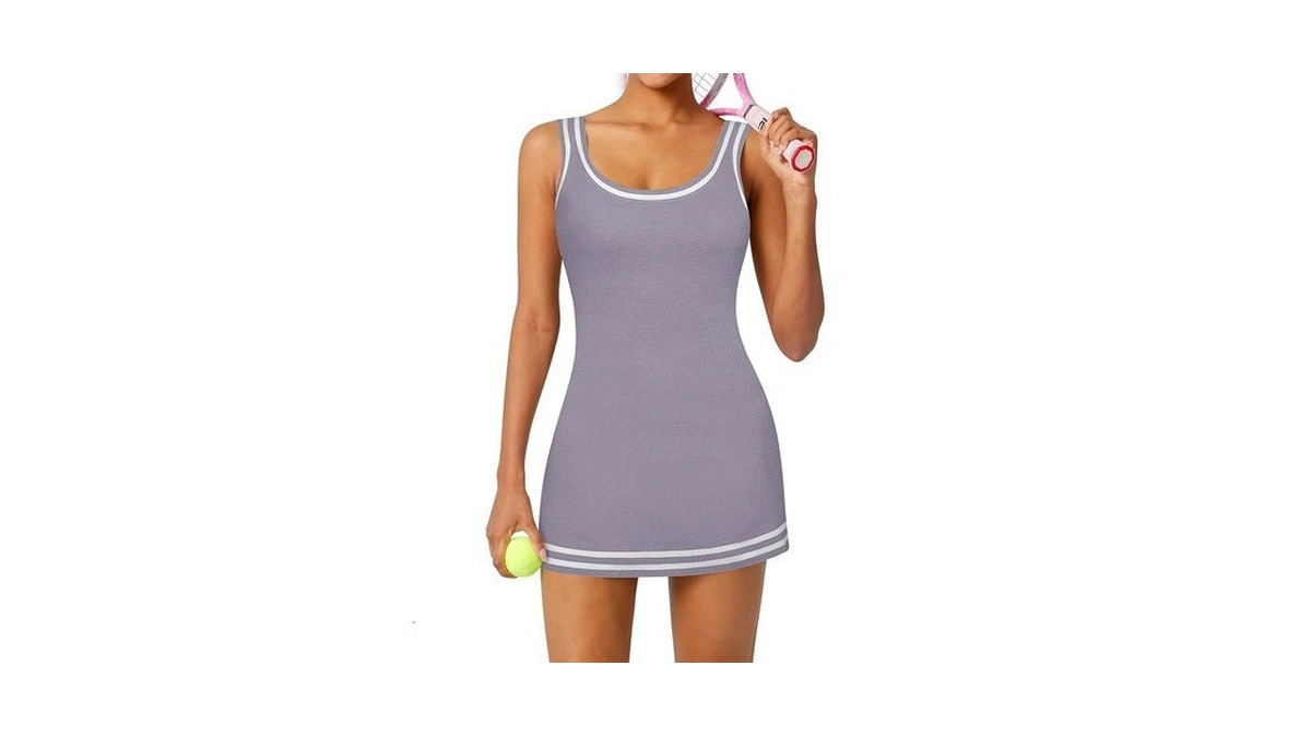 Tqd Tennis Dress For Women Athletic Striped Knitted Sweater Tank