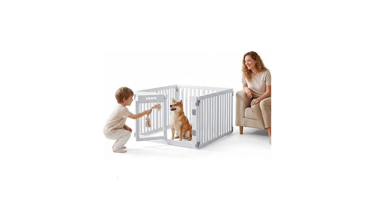 Clear Acrylic Dog Playpen With Door,23.6" Puppy Playpen,easy Assemble Pet