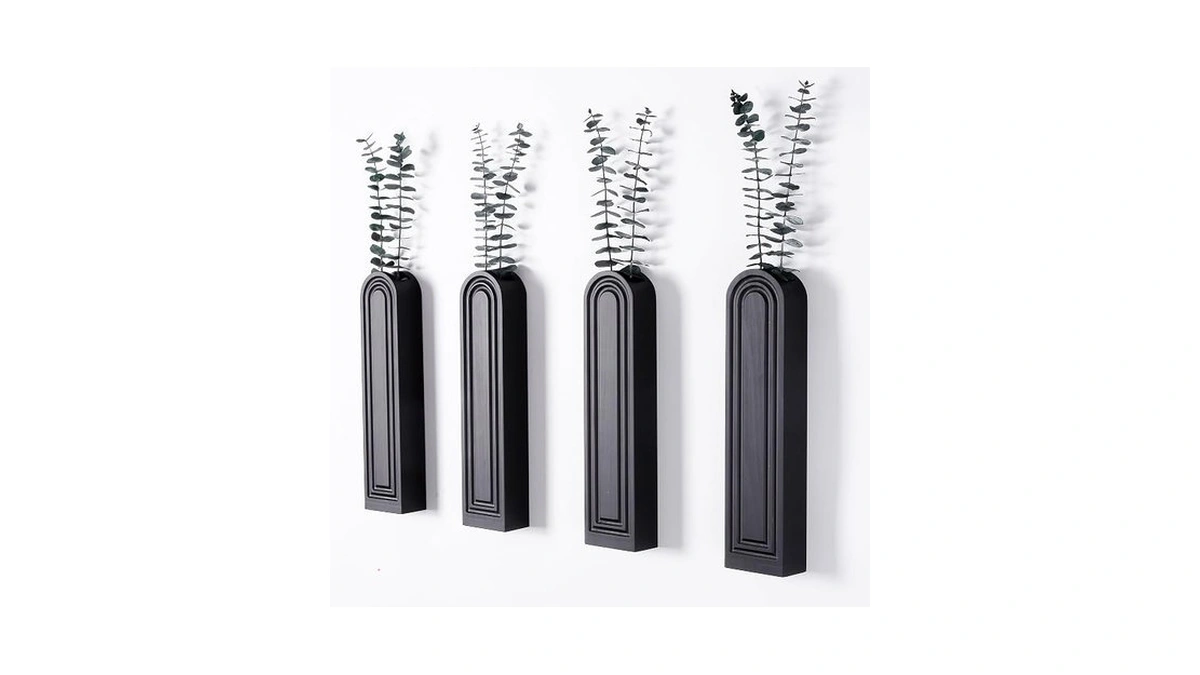 Hukalw Wall Planters For Indoor Plants, Set Of 4 Black