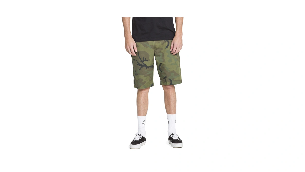Volcom Mens Vmonty Chino Shorts, Green Combo, 29 Us