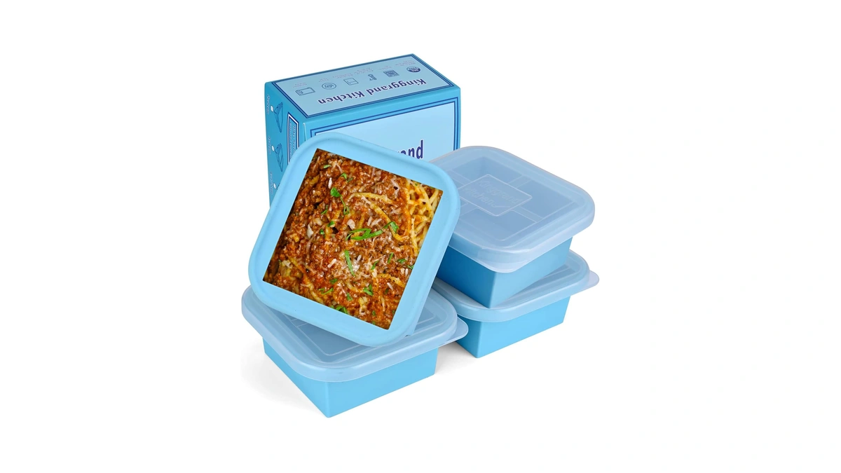 Kinggrand Kitchen 2 Cup Silicone Freezer Trays With Lid 4